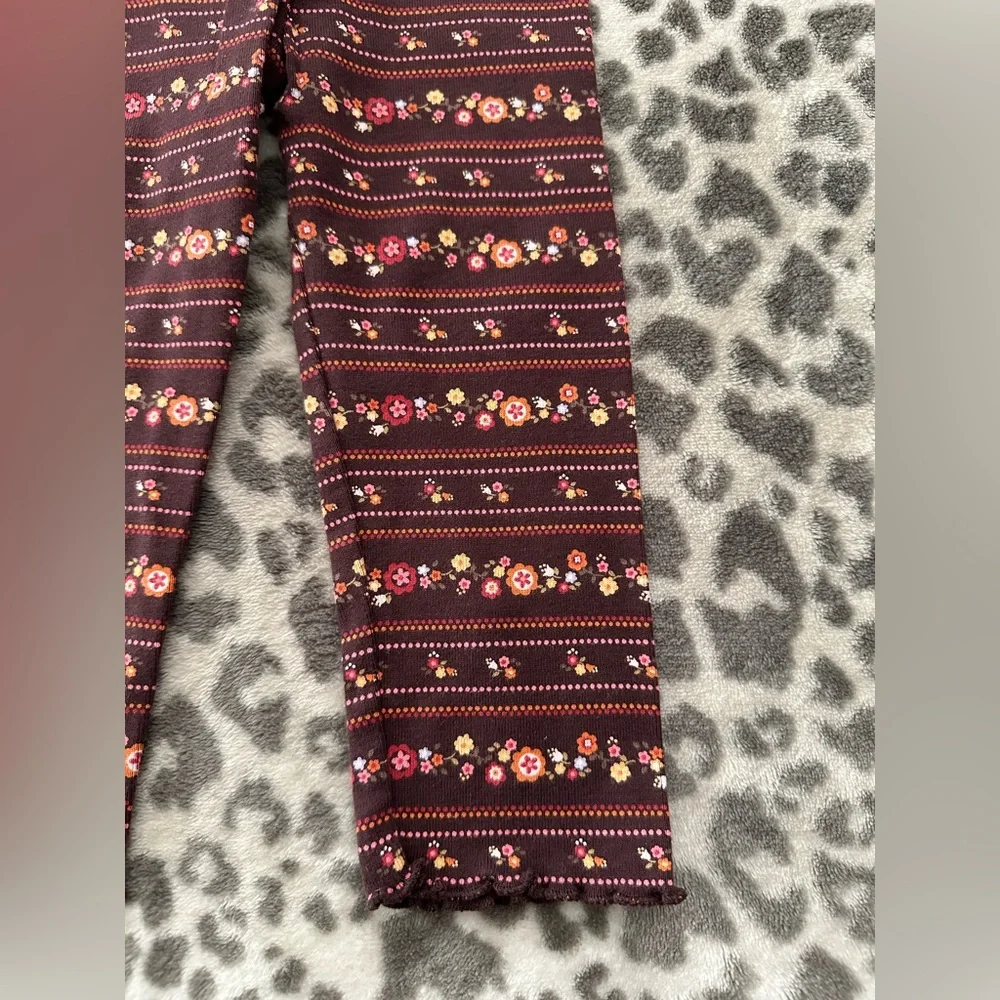 2006 NWOT Gymboree Floral Print Leggings in Brown Size 18-24 months Girls